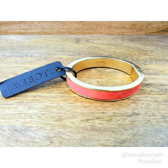J. Crew Jewelry J Crew Coral Colored Enameled Cuff Bracelet Poshmark